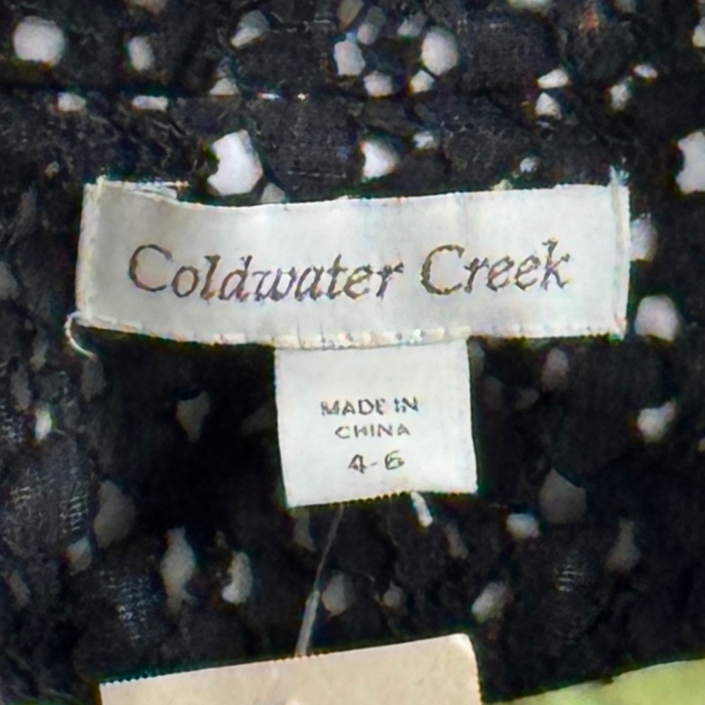 NWT - COLDWATER CREEK NOUVEAU BLACK EYELET JACKET (SIZE 4/6) - Picture 11 of 11